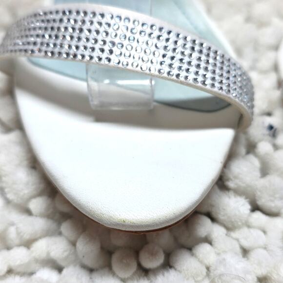 Schutz Cadey Lee Strappy  Elegant White Ankle Strap Heels Diamond Elegant 8.5 - Picture 5 of 16